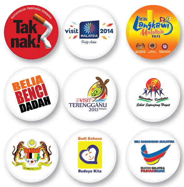 Button badge with corporate look design